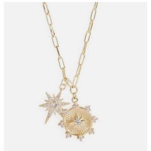 Jennifer Miller Starburst Charm necklace - new with tags 14k gold plated